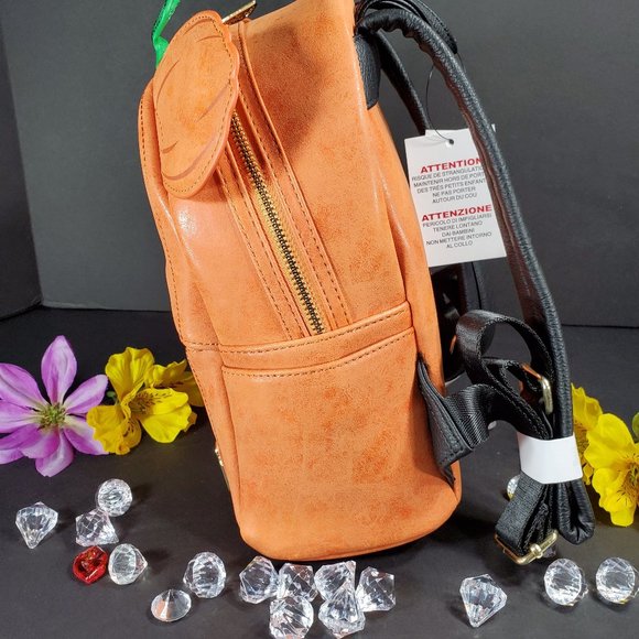 Disney Loungefly Orange Pumpkin Backpack - Picture 5 of 8